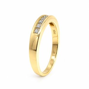 Diamant Ring, Diamantring, Princess, Halbmemory, Gelbgold, Gold, 14K, 585