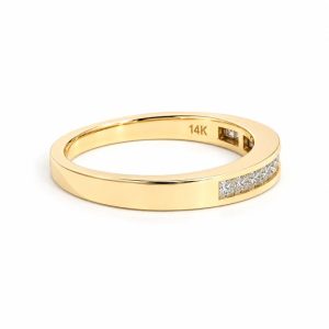 Diamant Ring, Diamantring, Princess, Halbmemory, Gelbgold, Gold, 14K, 585