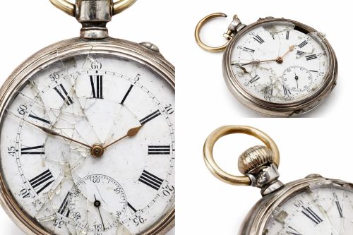 Glasschaden Taschenuhr