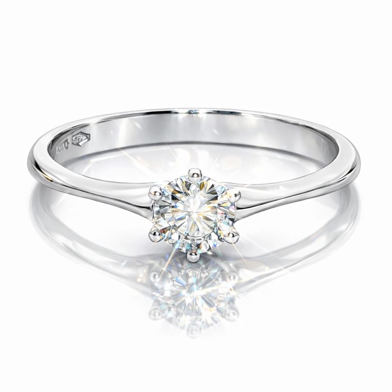 Diamant Ring, Solitär Ring, Brillant, Weissgold, Gold, 750, 18K