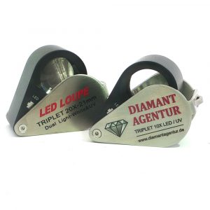 Einschlaglupen, Set, LED Lupen, 10 Fach, 10x, 20 Fach, 20x, Diamantenlupen, Schmucklupen