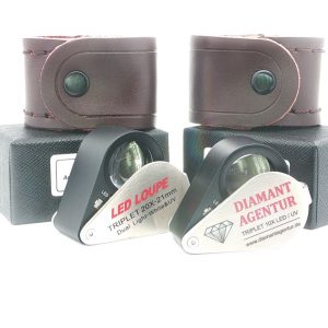 Einschlaglupen, Set, LED Lupen, 10 Fach, 10x, 20 Fach, 20x, Diamantenlupen, Schmucklupen