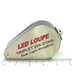 Einschlaglupe, LED Lupe, 20 Fach, 20x, Diamantenlupe, Schmucklupe