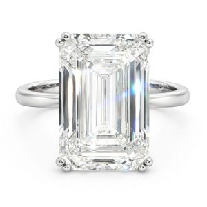 Diamant Ring, Diamantring, synthetisch, Emerald Cut, Smaragdschliff, 750, 18K, Gold, Weissgold,