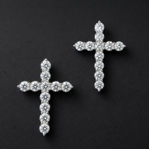 Diamant Kreuz Anhänger Weissgold