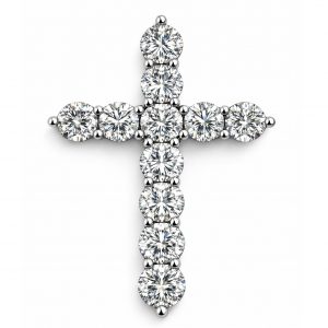Diamant, Anhänger, Kreuz, Weissgold, Gold, 18K, 750, 2 ct.,
