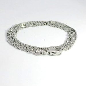 Kette, Panzerkette, Weissgold, 750, 18K