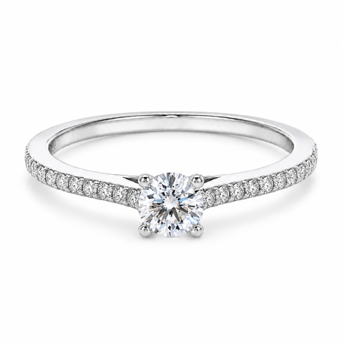 Diamantring Pave Brillantfassung Diamantbesatz Seitendiamanten Aaron