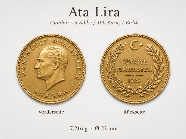 Ata Lira Cumhuriyet Birlik Sikke Vorderseite und Rückseite