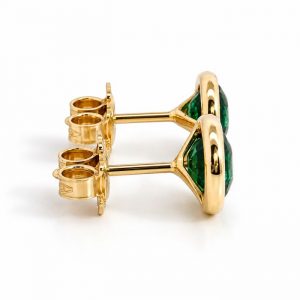 Smaragd, Ohrstecker, Gelbgold, Gold, 18K, 750
