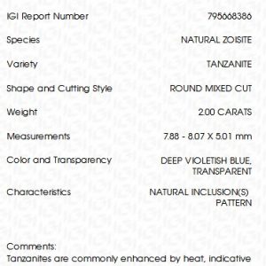 Tansanit, 2,00 ct., Platin Ring, Pt., 950