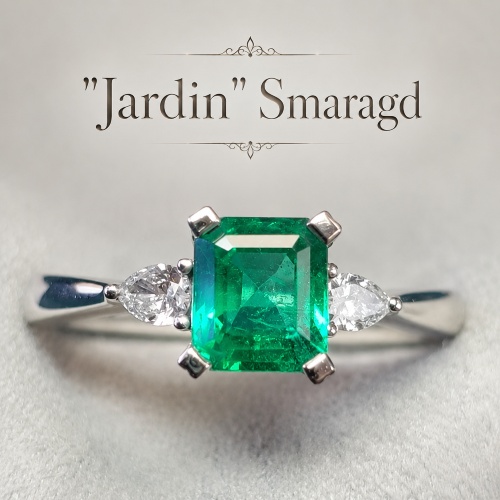 Smaragd 1,16 ct. Diamantring Platin 950 – Bild 3