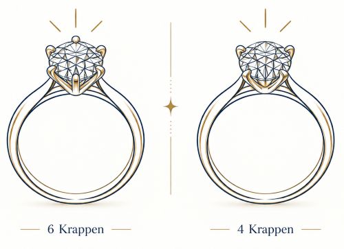 4 oder 6 Krappen Verlobungsring