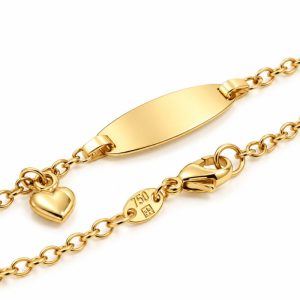Gravurarmband, Namensgravur, Herz, Gelbgold, Gold, 18K, 750,