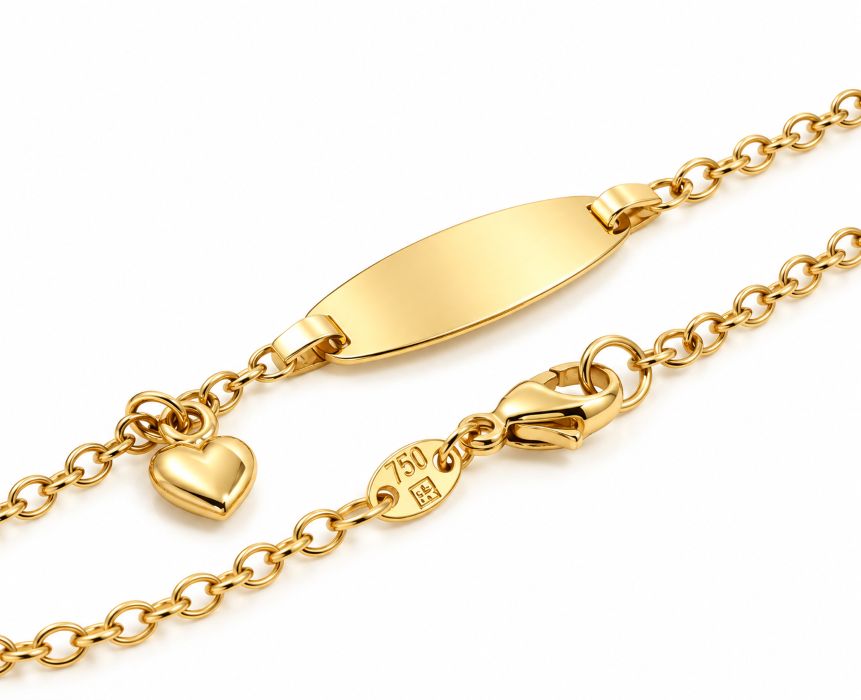 Gravurarmband, Namensgravur, Herz, Gelbgold, Gold, 18K, 750,