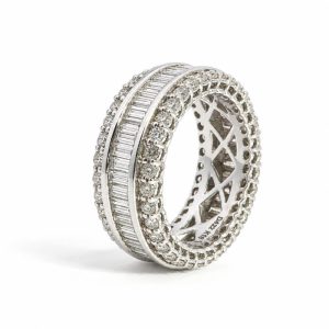 Diamant Ring, Memory, Baguette, Brillant, Weissgold, Gold, 750, 18K