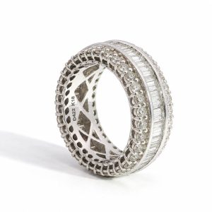 Diamant Ring, Memory, Baguette, Brillant, Weissgold, Gold, 750, 18K
