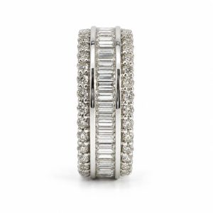 Diamant Ring, Memory, Baguette, Brillant, Weissgold, Gold, 750, 18K