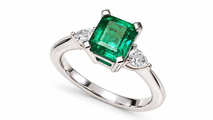Smaragdring aus Platin 950 mit natürlichem 1,16 ct Smaragd